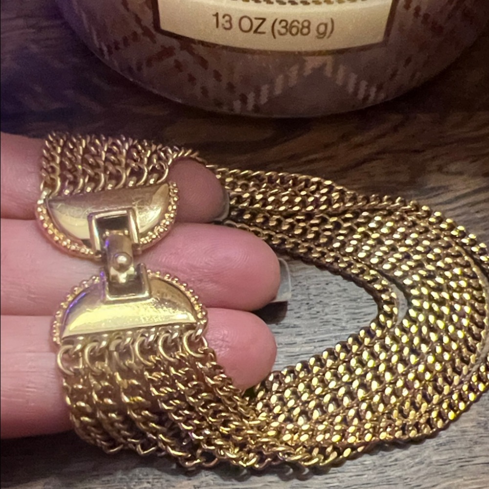 Vintage MONET Goldtone Multiple Chainlink Bracelet 1970's-'80's